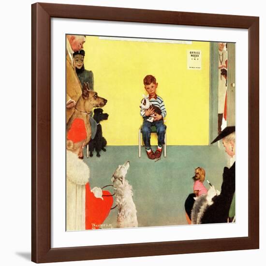 "At the Vets", March 29,1952-Norman Rockwell-Framed Giclee Print