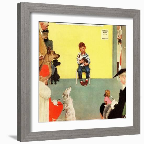 "At the Vets", March 29,1952-Norman Rockwell-Framed Premium Giclee Print