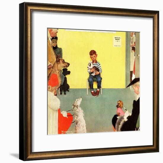 "At the Vets", March 29,1952-Norman Rockwell-Framed Premium Giclee Print