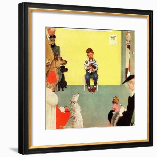 "At the Vets", March 29,1952-Norman Rockwell-Framed Premium Giclee Print