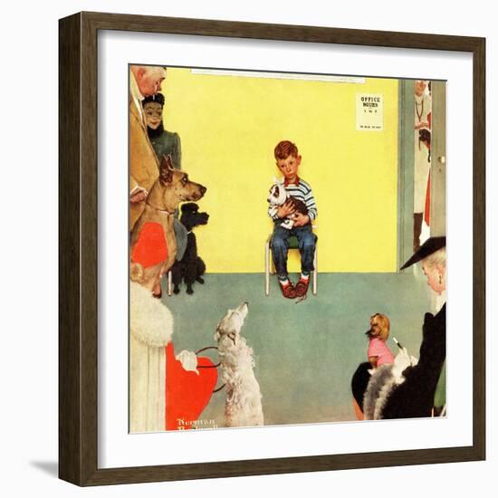 "At the Vets", March 29,1952-Norman Rockwell-Framed Premium Giclee Print