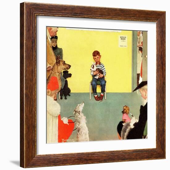 "At the Vets", March 29,1952-Norman Rockwell-Framed Premium Giclee Print