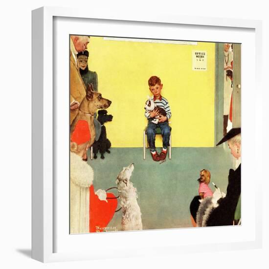 "At the Vets", March 29,1952-Norman Rockwell-Framed Premium Giclee Print