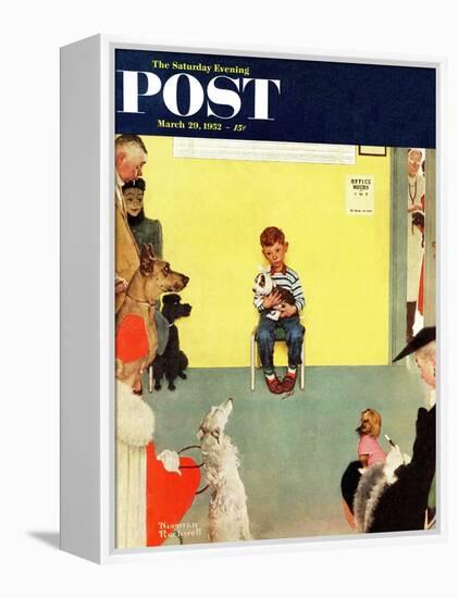 "At the Vets" Saturday Evening Post Cover, March 29,1952-Norman Rockwell-Framed Premier Image Canvas