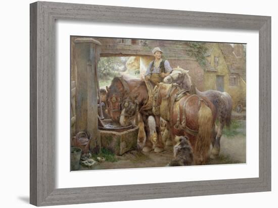 At the Village Pump-Charles James Adams-Framed Giclee Print