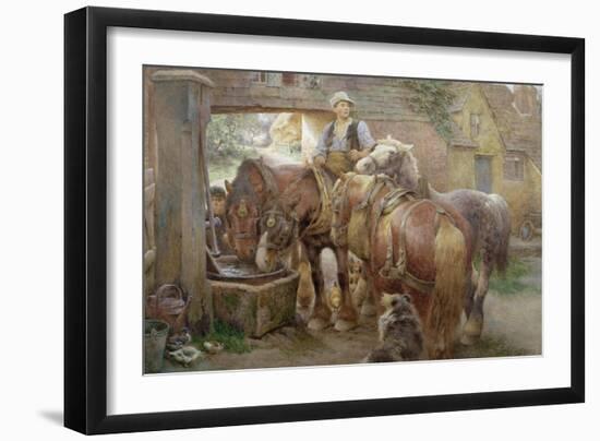 At the Village Pump-Charles James Adams-Framed Giclee Print