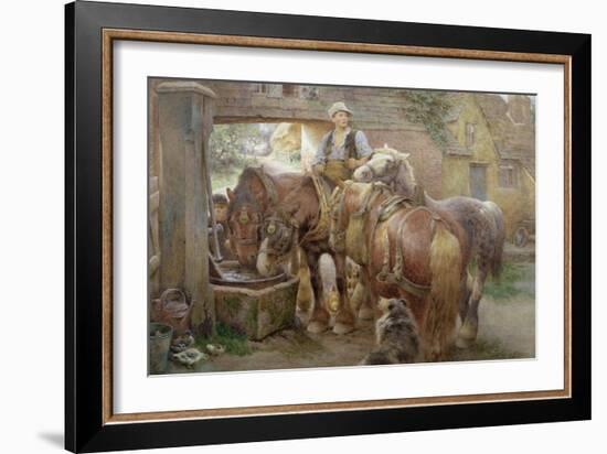 At the Village Pump-Charles James Adams-Framed Giclee Print