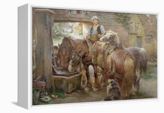 At the Village Pump-Charles James Adams-Framed Premier Image Canvas