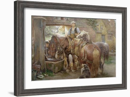 At the Village Pump-Charles James Adams-Framed Premium Giclee Print