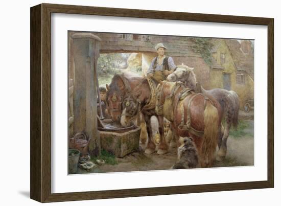 At the Village Pump-Charles James Adams-Framed Premium Giclee Print