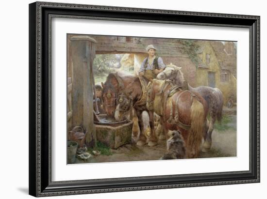 At the Village Pump-Charles James Adams-Framed Premium Giclee Print