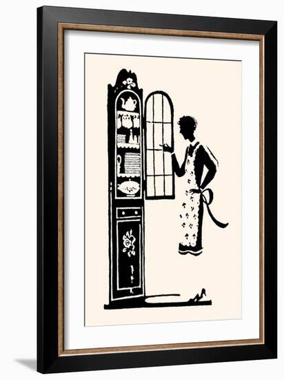 At the Vitrine-Maxfield Parrish-Framed Art Print