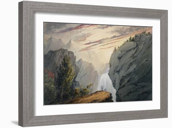 At the Waterfall, c.1850-David Claypoole Johnston-Framed Giclee Print