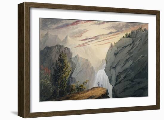 At the Waterfall, c.1850-David Claypoole Johnston-Framed Giclee Print