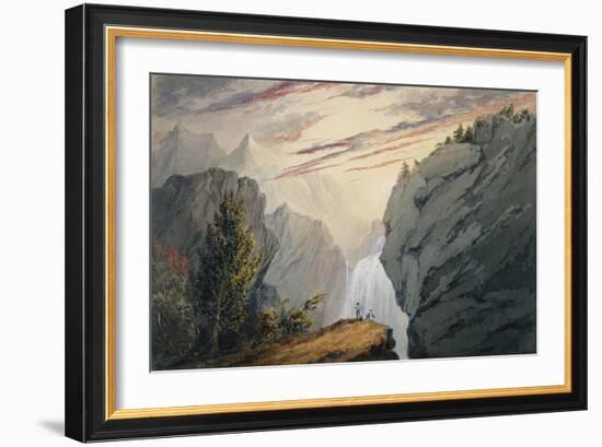 At the Waterfall, c.1850-David Claypoole Johnston-Framed Giclee Print