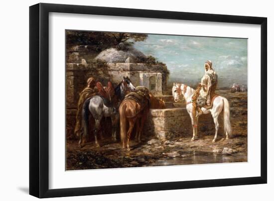 At the Well, 19th Century-Adolf Schreyer-Framed Giclee Print