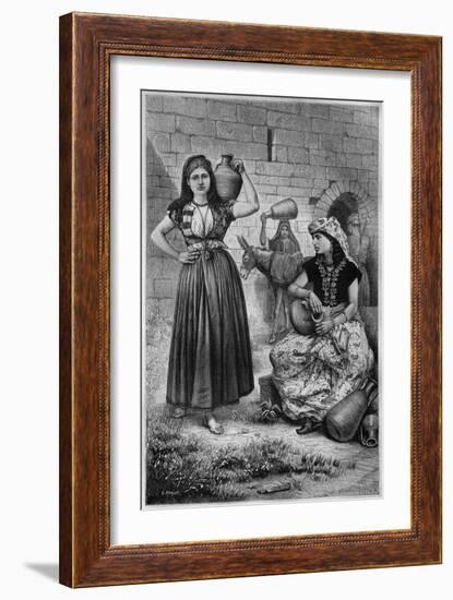 At the Well, Hiram, from 'La Syrie D'Aujourd'Hui. Voyages Dans La Phenicie, Le Liban Et La Judee.…-null-Framed Giclee Print