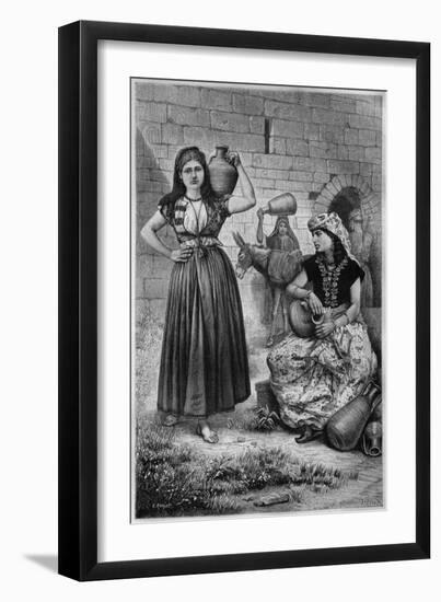 At the Well, Hiram, from 'La Syrie D'Aujourd'Hui. Voyages Dans La Phenicie, Le Liban Et La Judee.…-null-Framed Giclee Print