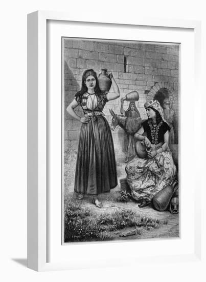 At the Well, Hiram, from 'La Syrie D'Aujourd'Hui. Voyages Dans La Phenicie, Le Liban Et La Judee.…-null-Framed Giclee Print