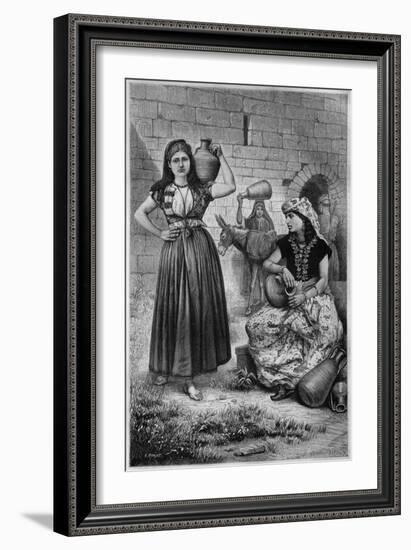 At the Well, Hiram, from 'La Syrie D'Aujourd'Hui. Voyages Dans La Phenicie, Le Liban Et La Judee.…-null-Framed Giclee Print