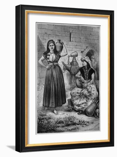 At the Well, Hiram, from 'La Syrie D'Aujourd'Hui. Voyages Dans La Phenicie, Le Liban Et La Judee.…-null-Framed Giclee Print