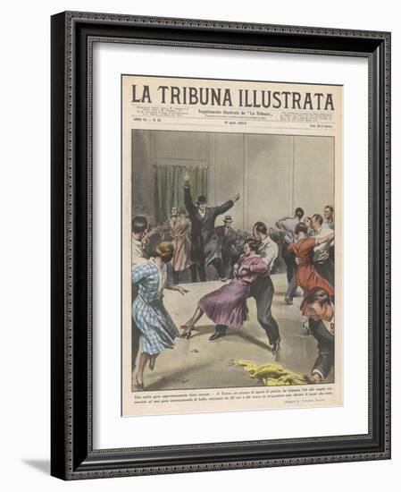 At Torino Police Call a Halt to a Dance Marathon Described as Una Stolta Gara-Vittorio Pisani-Framed Art Print