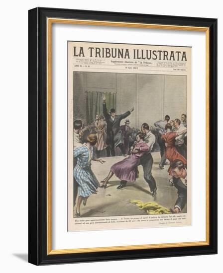 At Torino Police Call a Halt to a Dance Marathon Described as Una Stolta Gara-Vittorio Pisani-Framed Art Print