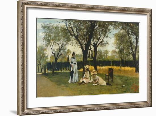 At Villa of Poggio Piano-Silvestro Lega-Framed Giclee Print