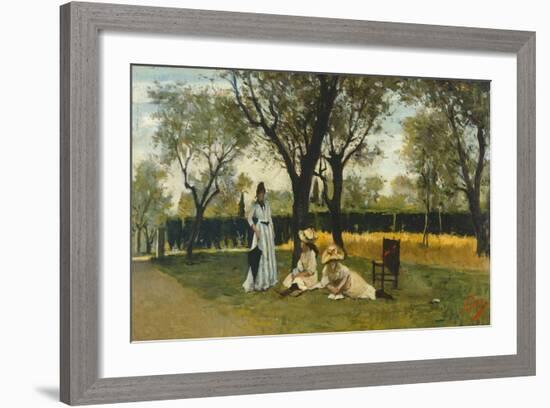 At Villa of Poggio Piano-Silvestro Lega-Framed Giclee Print