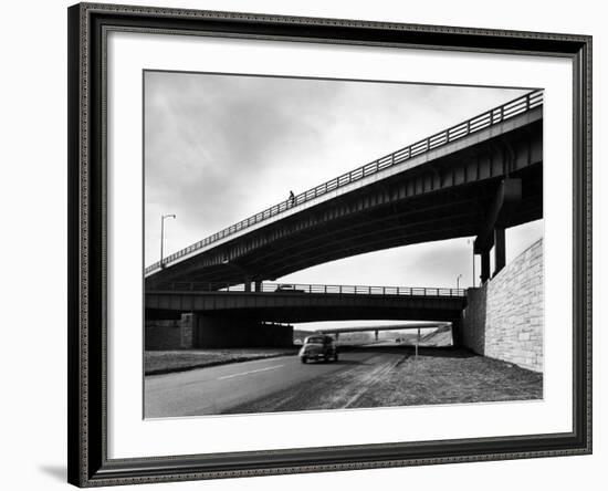 At Woodbridge, the New Jersey Turnpike Goes under Main Street, and under the Garden State Parkway-Peter Stackpole-Framed Photographic Print