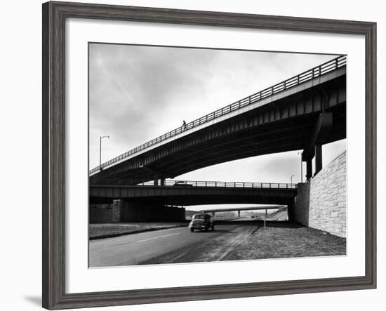 At Woodbridge, the New Jersey Turnpike Goes under Main Street, and under the Garden State Parkway-Peter Stackpole-Framed Photographic Print