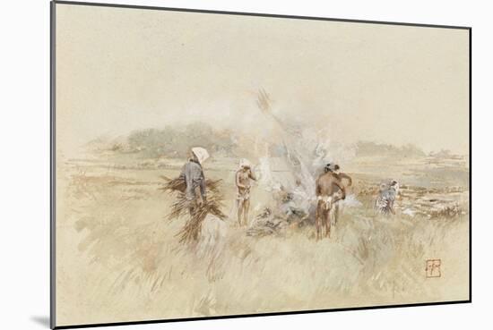 At Work Heaping Brush on Smouldering Fires, 1867-1903 (W/C & Gouache on Paper)-Robert Frederick Blum-Mounted Giclee Print