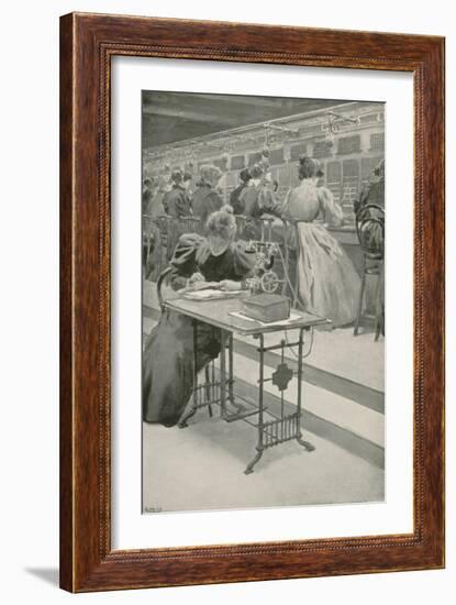 At Work in a Telephone Room-William Henry Margetson-Framed Giclee Print