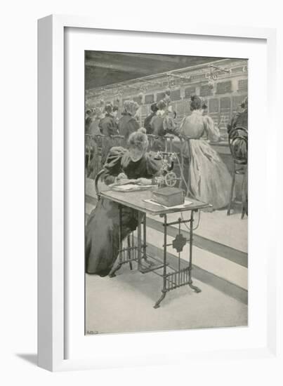 At Work in a Telephone Room-William Henry Margetson-Framed Giclee Print