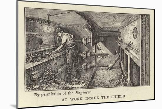 At Work Inside the Shield-null-Mounted Giclee Print