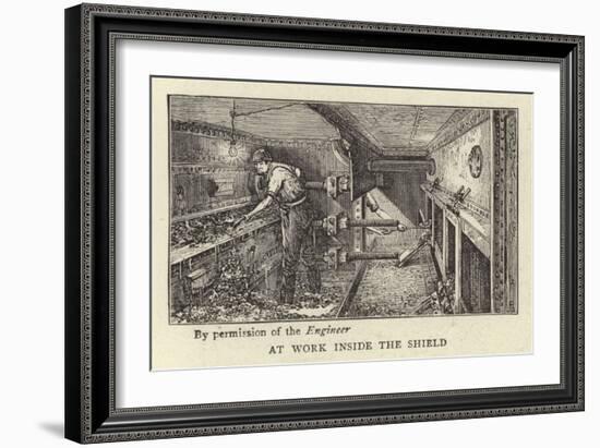 At Work Inside the Shield-null-Framed Giclee Print