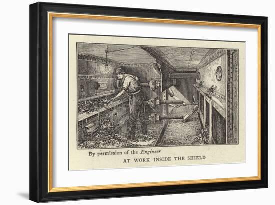At Work Inside the Shield-null-Framed Giclee Print