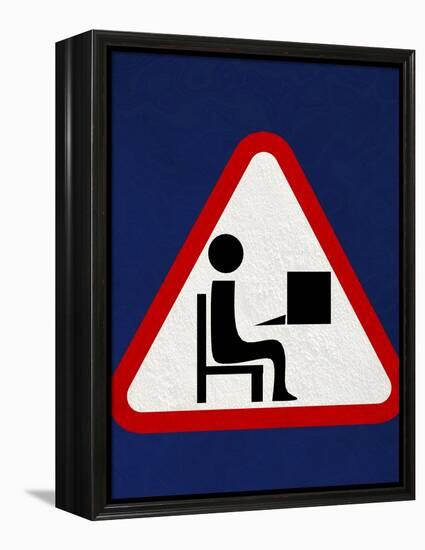 At Work Sign, Artwork-Christian Darkin-Framed Premier Image Canvas