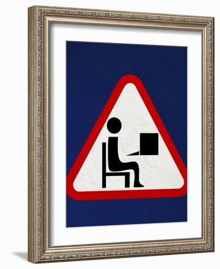 At Work Sign, Artwork-Christian Darkin-Framed Photographic Print