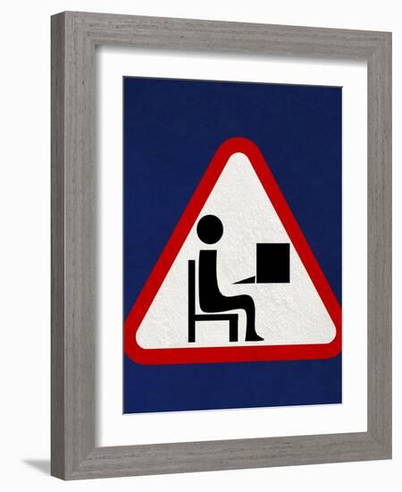 At Work Sign, Artwork-Christian Darkin-Framed Photographic Print