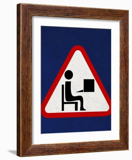 At Work Sign, Artwork-Christian Darkin-Framed Photographic Print