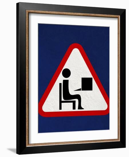 At Work Sign, Artwork-Christian Darkin-Framed Photographic Print