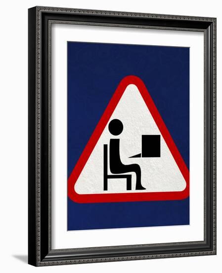 At Work Sign, Artwork-Christian Darkin-Framed Photographic Print