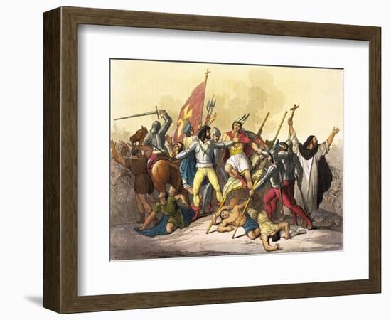 Atahualpa King of Incas Captured by Pizarro Taken from South America by Giulio Ferrario, 1827-null-Framed Giclee Print