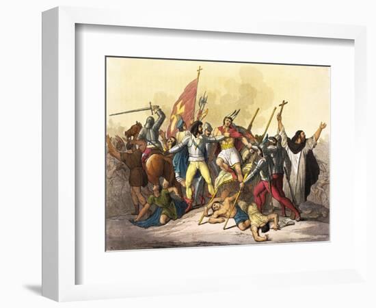 Atahualpa King of Incas Captured by Pizarro Taken from South America by Giulio Ferrario, 1827-null-Framed Giclee Print