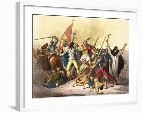 Atahualpa King of Incas Captured by Pizarro Taken from South America by Giulio Ferrario, 1827-null-Framed Giclee Print