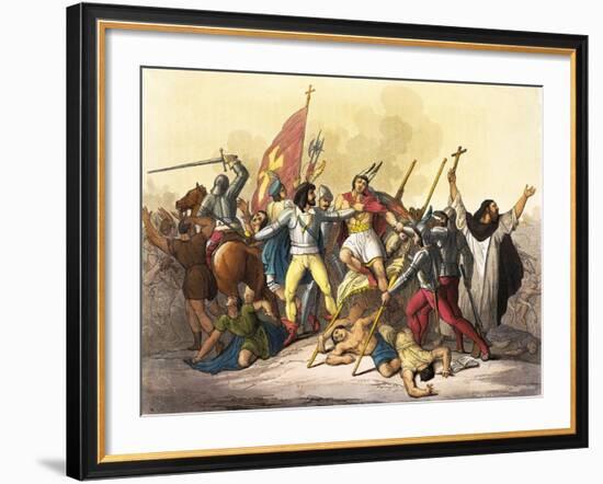 Atahualpa King of Incas Captured by Pizarro Taken from South America by Giulio Ferrario, 1827-null-Framed Giclee Print