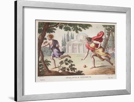Atalanta and Hippomenes, Book X, Illustration from Ovid's Metamorphoses, Florence, 1832-Luigi Ademollo-Framed Giclee Print