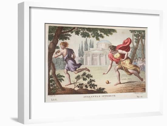 Atalanta and Hippomenes, Book X, Illustration from Ovid's Metamorphoses, Florence, 1832-Luigi Ademollo-Framed Giclee Print