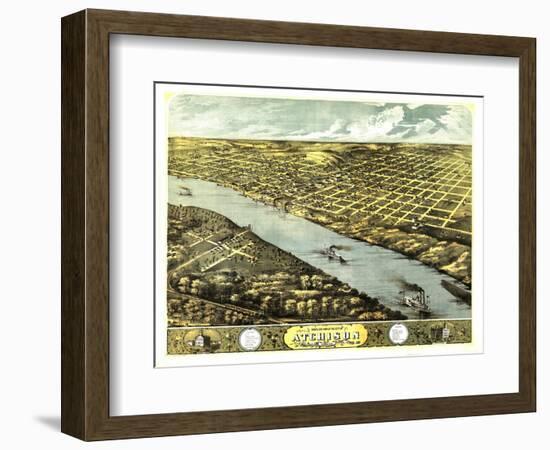 Atchison, Kansas - Panoramic Map-Lantern Press-Framed Premium Giclee Print